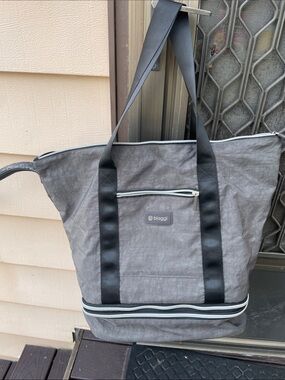 Biaggi Gray Travel Tote with Black Straps
